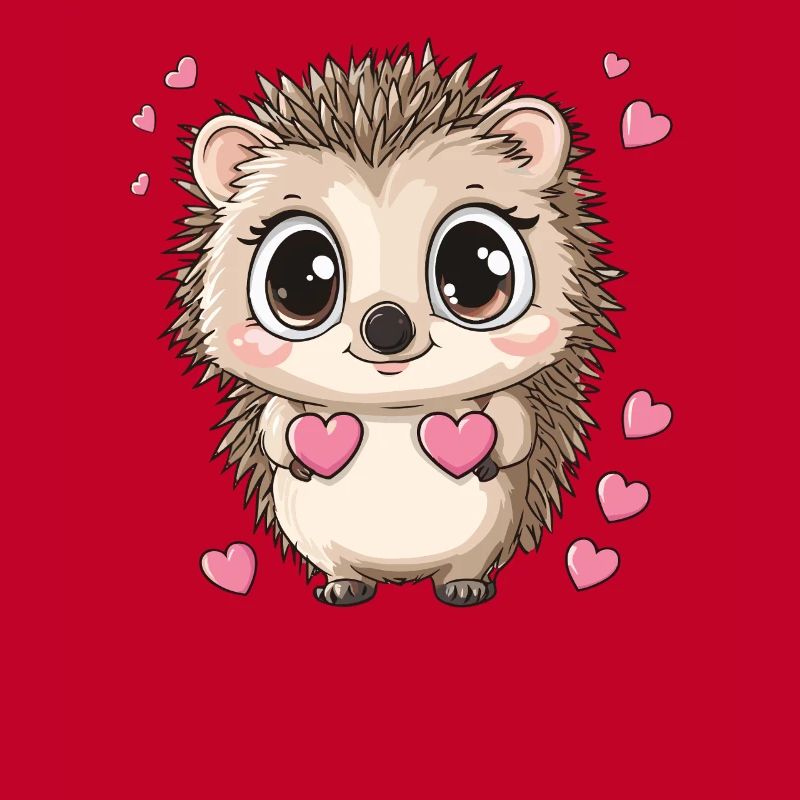 Hedgehog with hearts