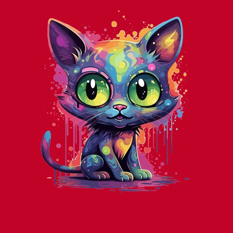 Chat néon coloré