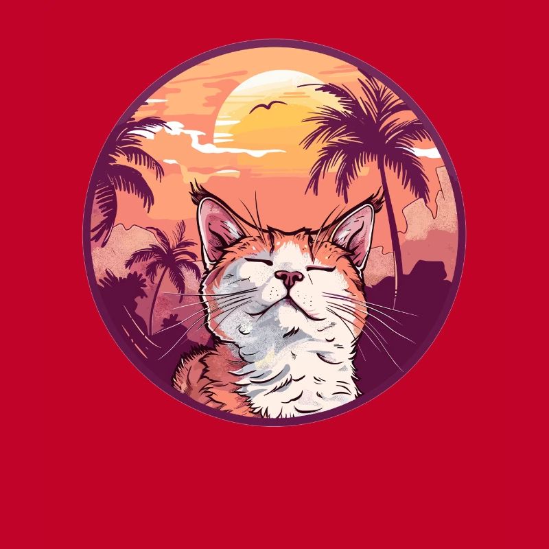 Chat au coucher du soleil