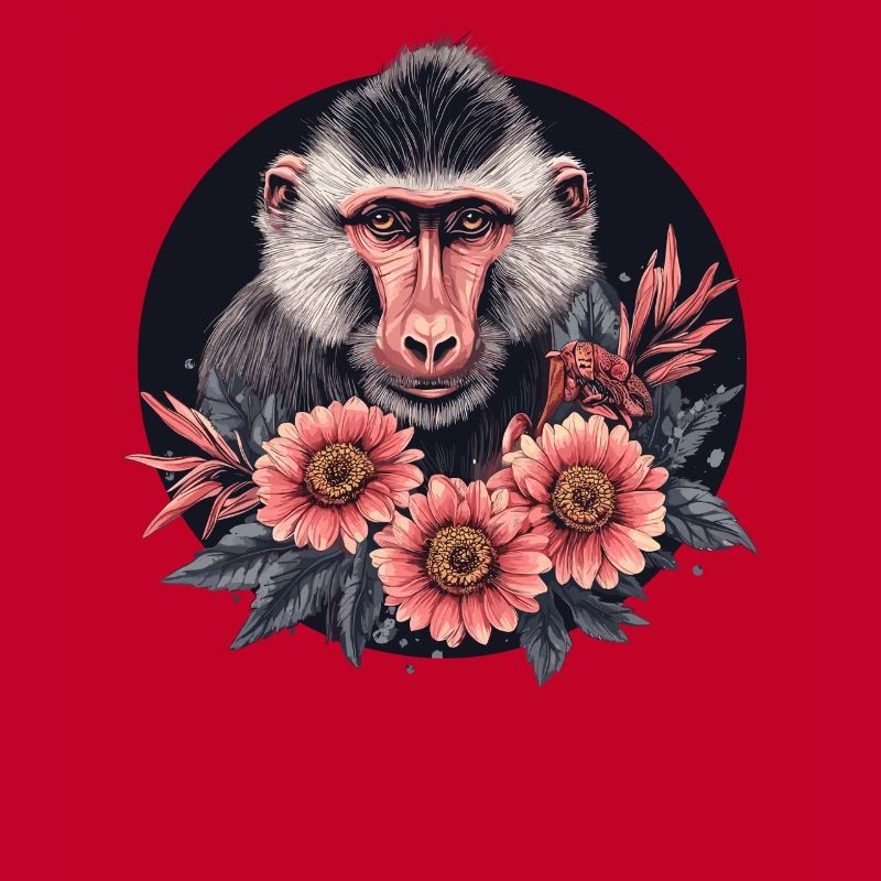 Mandrill à fleurs