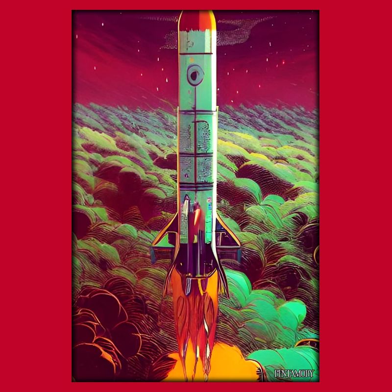 Rocket Launch Space Stars Clouds