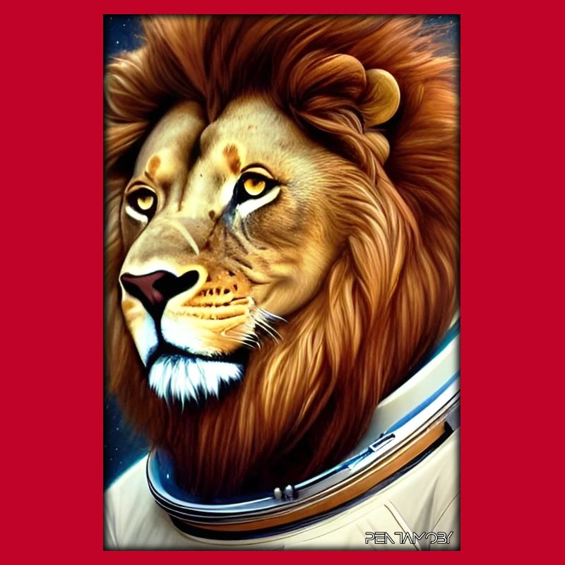 Leo Big Cat Astronaut Future Sci-Fi Technology