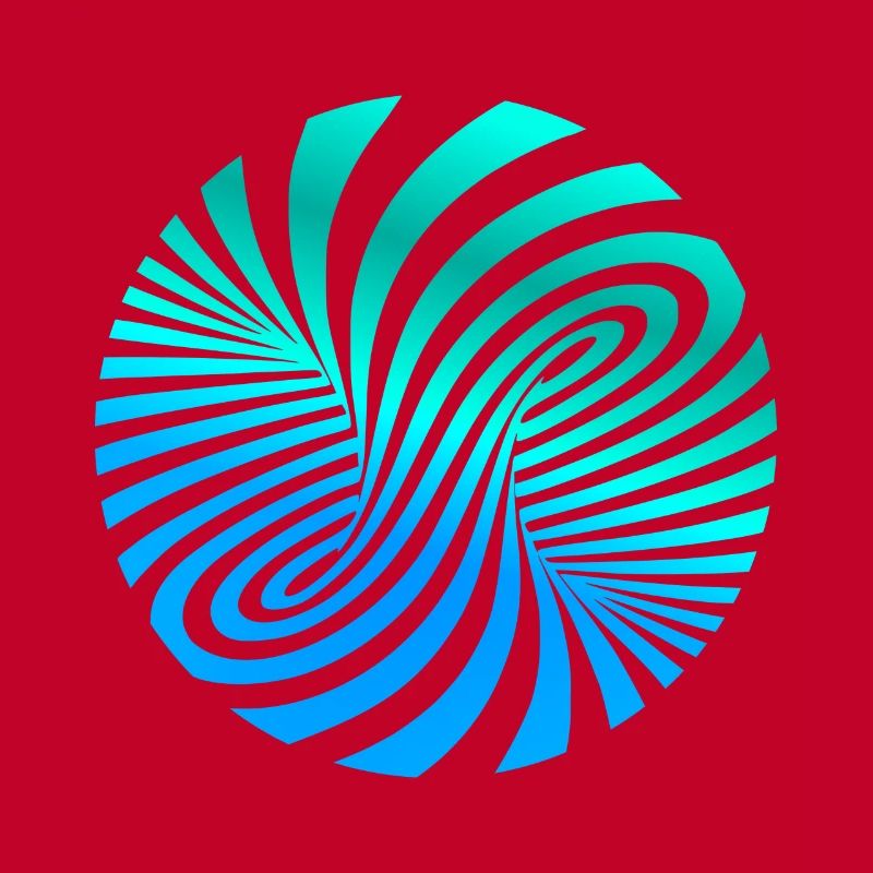 psychedelic optics illusion turquoise optical art 60s