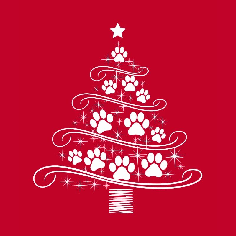 arbre de Noël patte patte impression chien chat wau