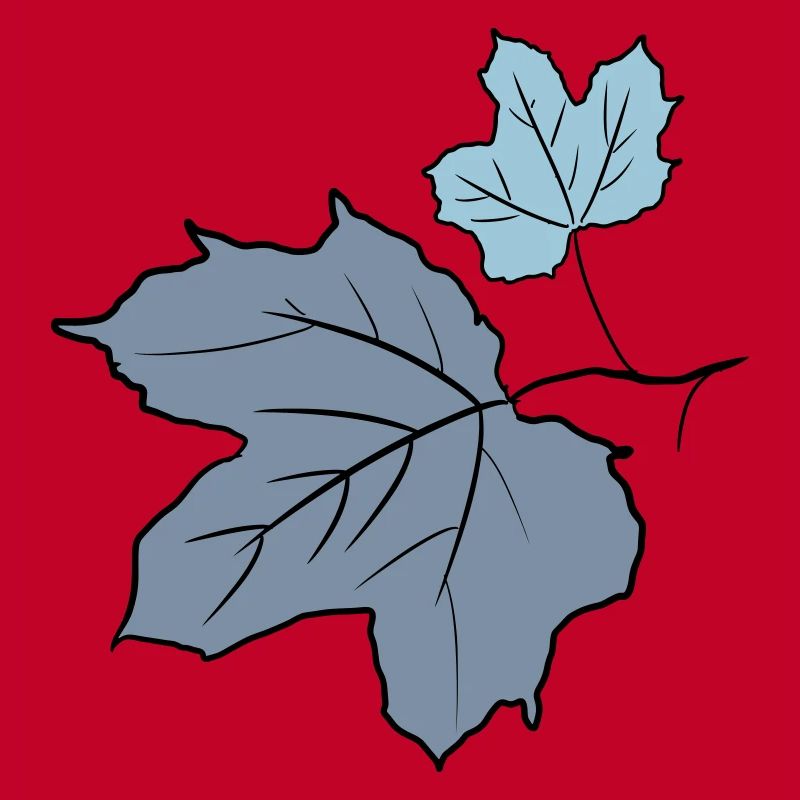 Feuille d’érable / Maple feuilles dessin. Jaune, vert.