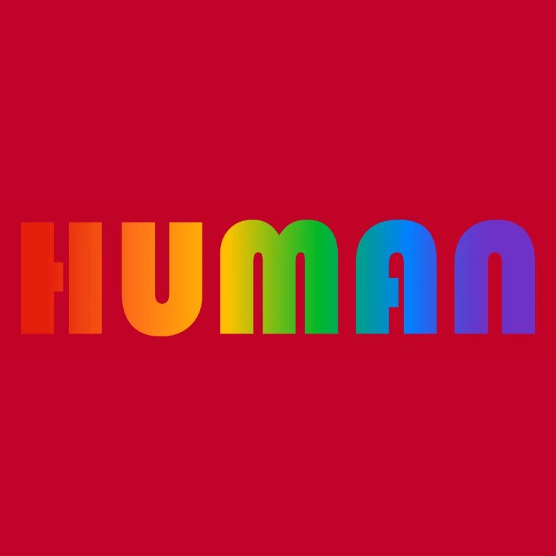 HUMAN rainbow text
