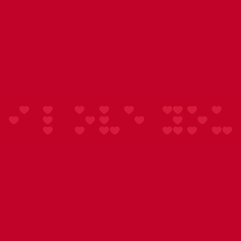 i love you in braille code, Braille script.