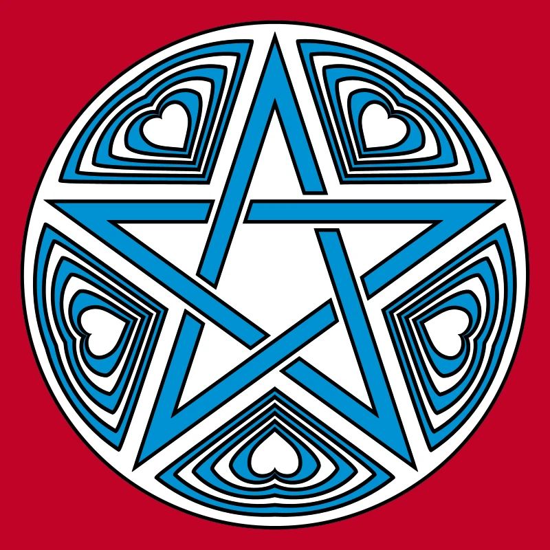 Pentagram heart pattern vector good color selectable