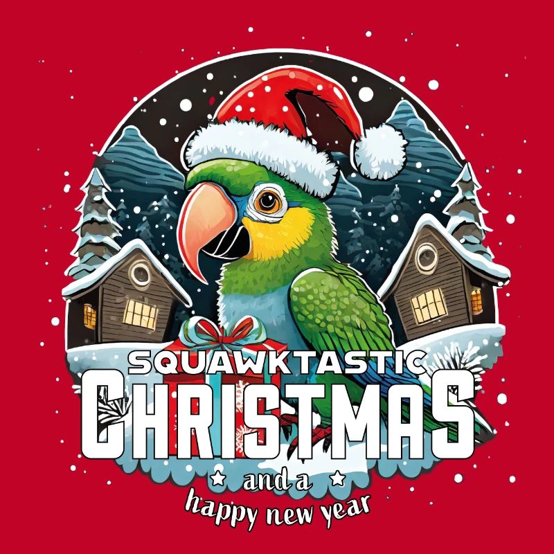 Perroquet de Noël - squawktastic Noël