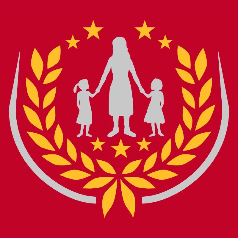 2 Töchter Mutter Lorbeerkranz