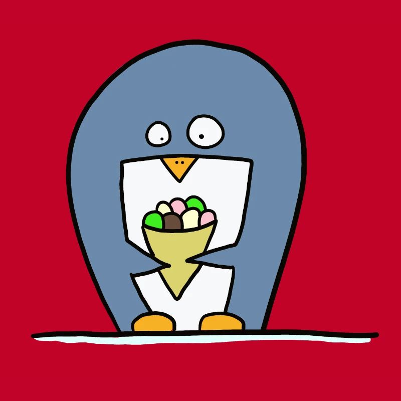 Pinguin mit Eiscreme