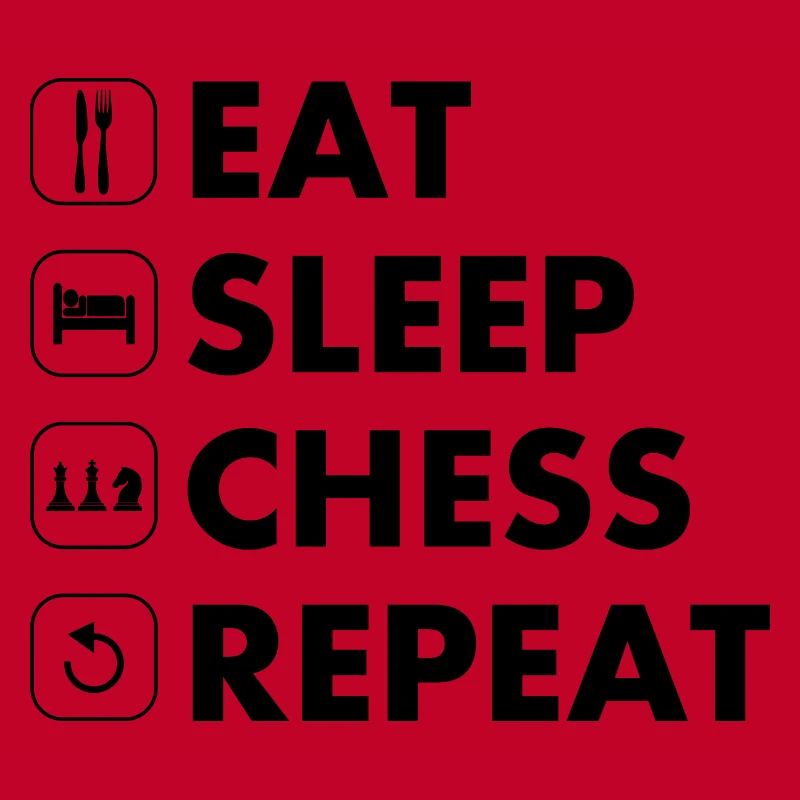 Échecs manger sommeil répéter blanc