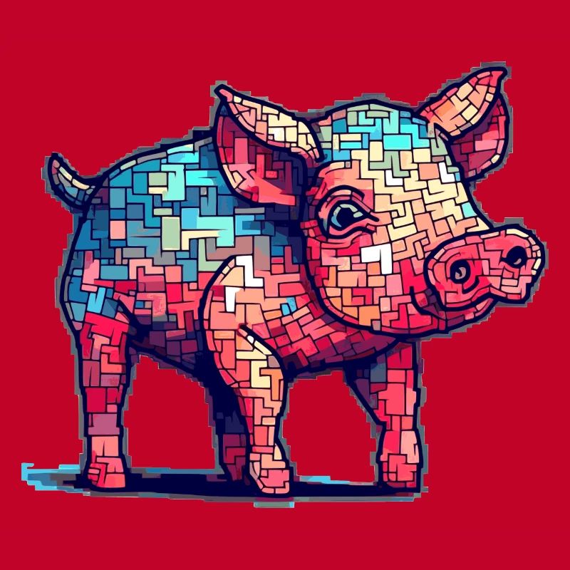 Cochon rétro dans des graphismes 8 bits cool