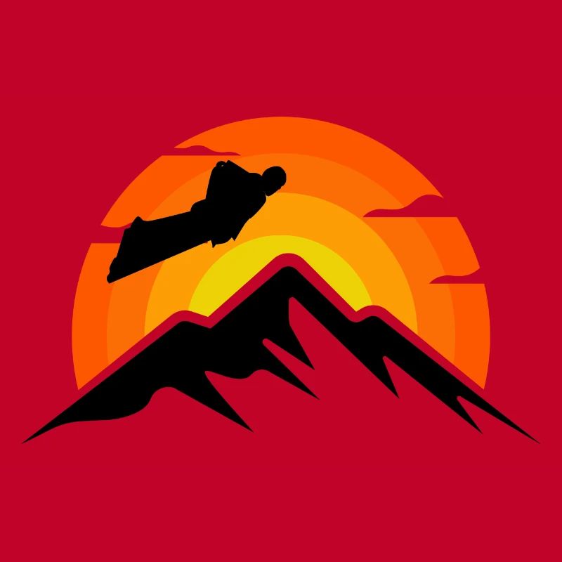 Wingsuit flying Base Jumping Skydiving Retro