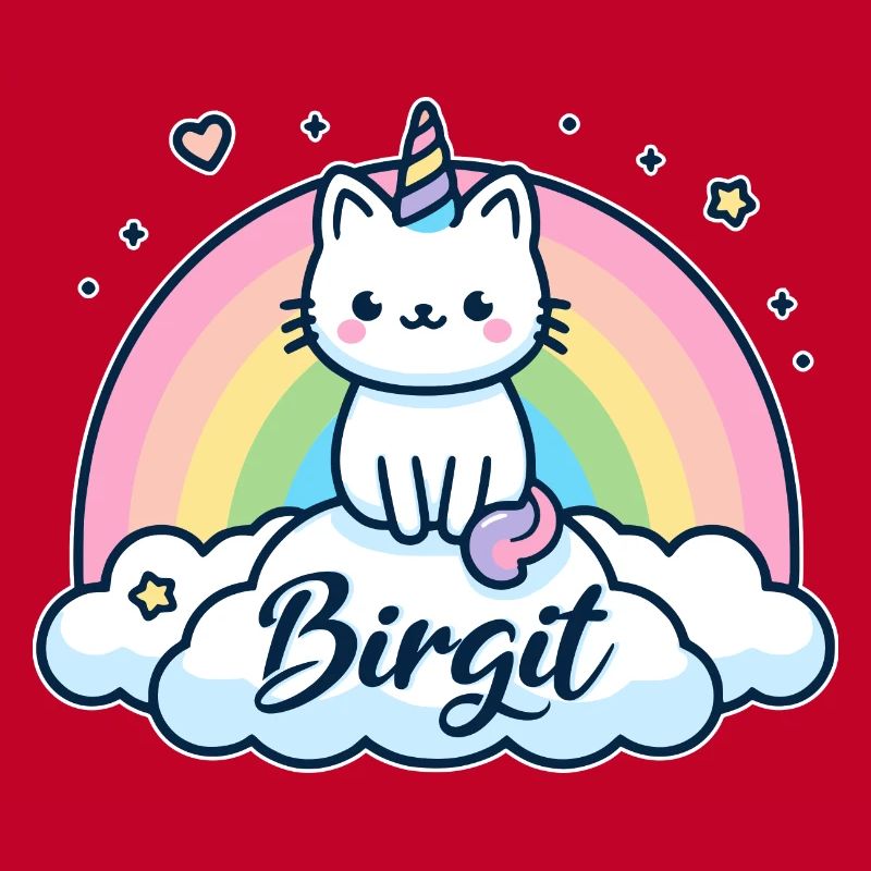 Birgit Nom Prénom Licorne Chat