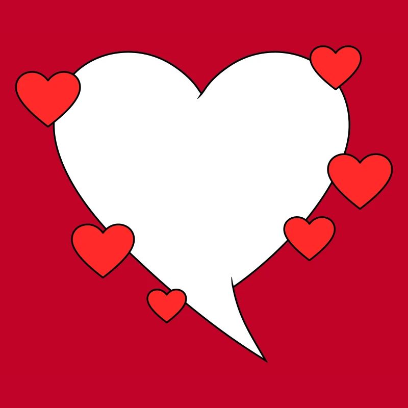 Speech bubble with hearts