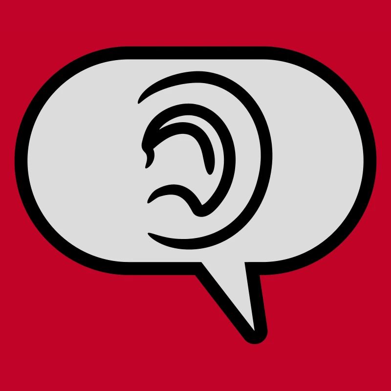 Hören einfaches Symbol Sprechblase