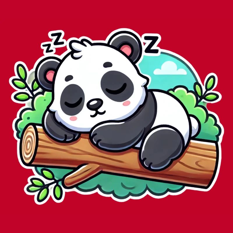 Schlafender Panda auf einem Ast