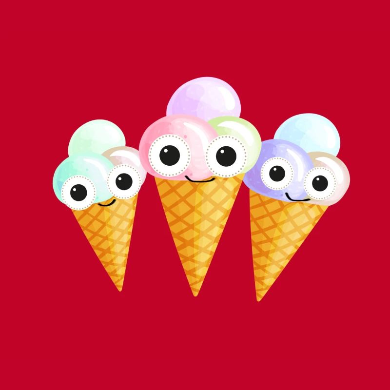 Cornets de crème glacée, crème glacée, bande dessinée