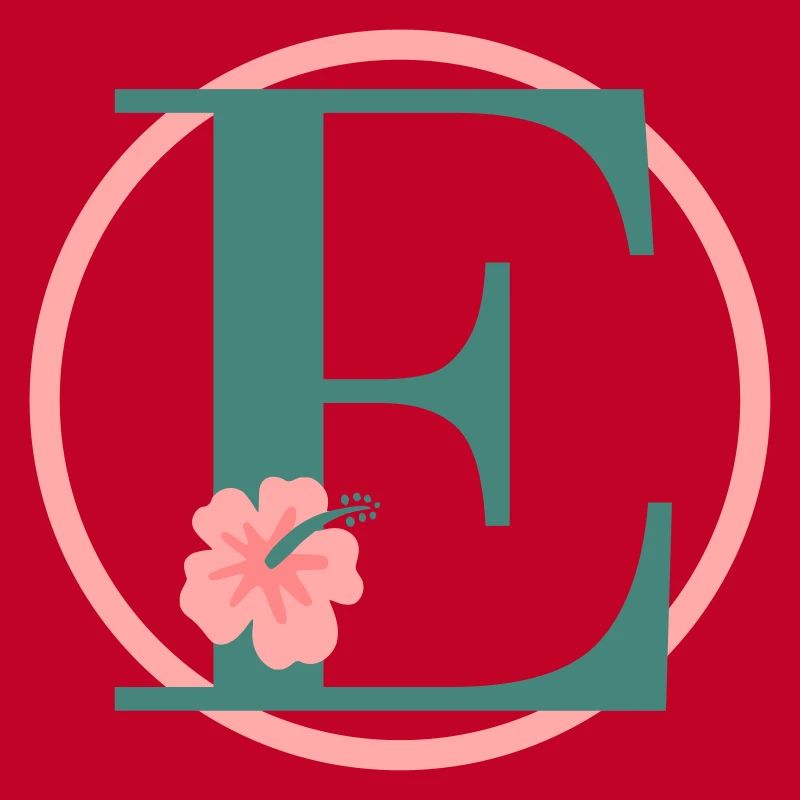 Lettre E Lettre initiale E Monogramme Hibiscus