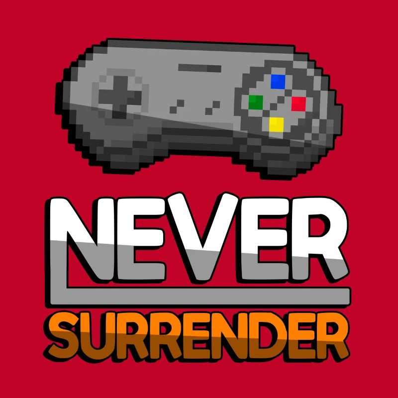 NEVER SURRENDER (Orange)+ SNES Controller - Gaming