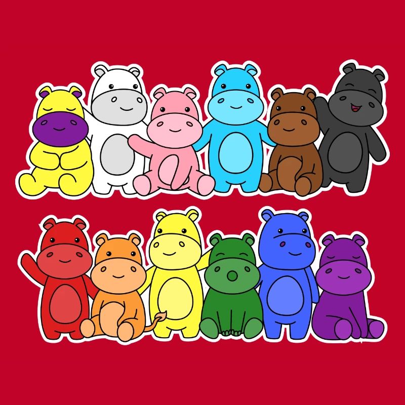 Fierté Progrès Flag Hippopotames Égalité