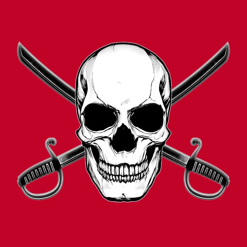 Crâne de drapeau pirate avec épées