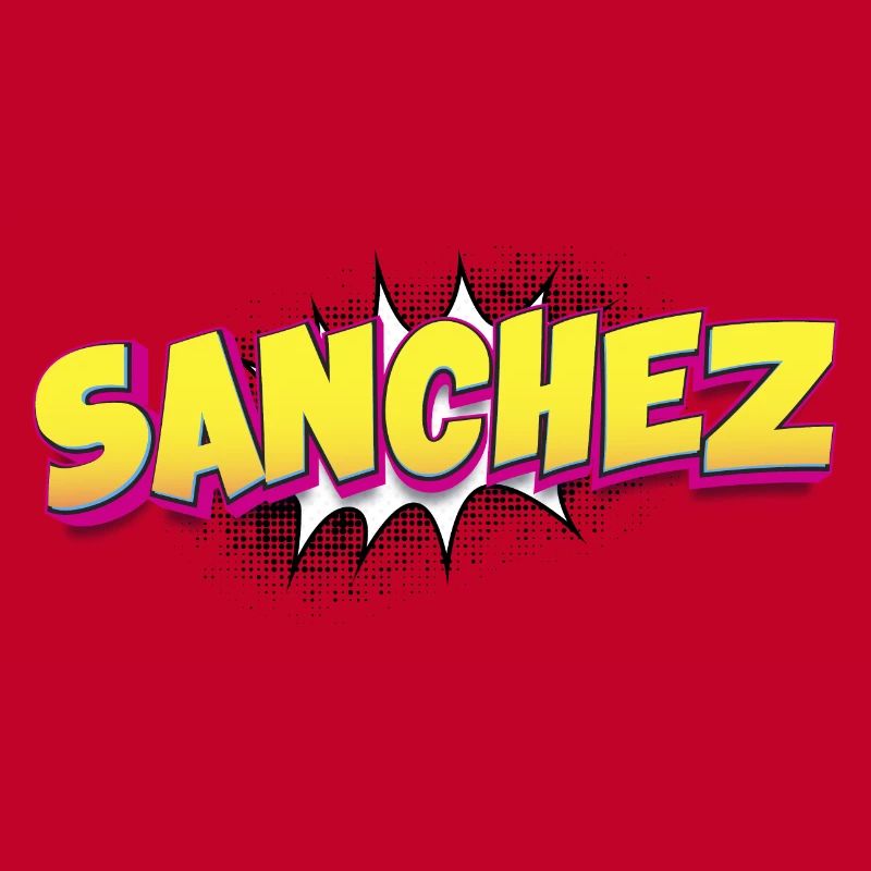 Sanchez Custom Name Comic Book Style Pop Art,