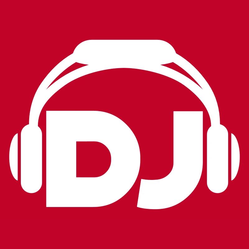 DJ Kopfhörer Musik Party Feiern Text Schriftzug