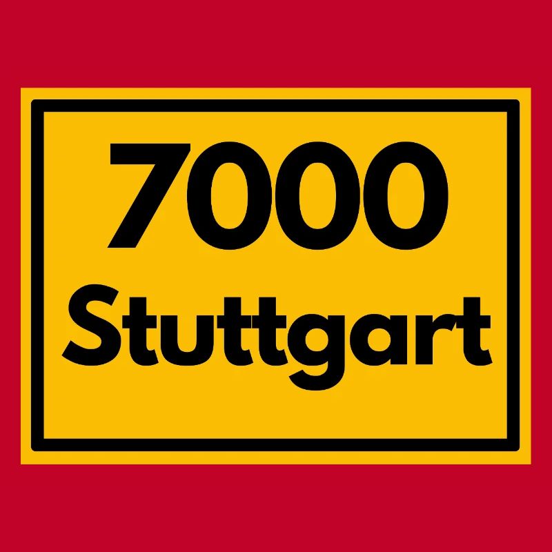 Panneau de lieu - puis Rétro urbain Code postal 7000 Stuttgart