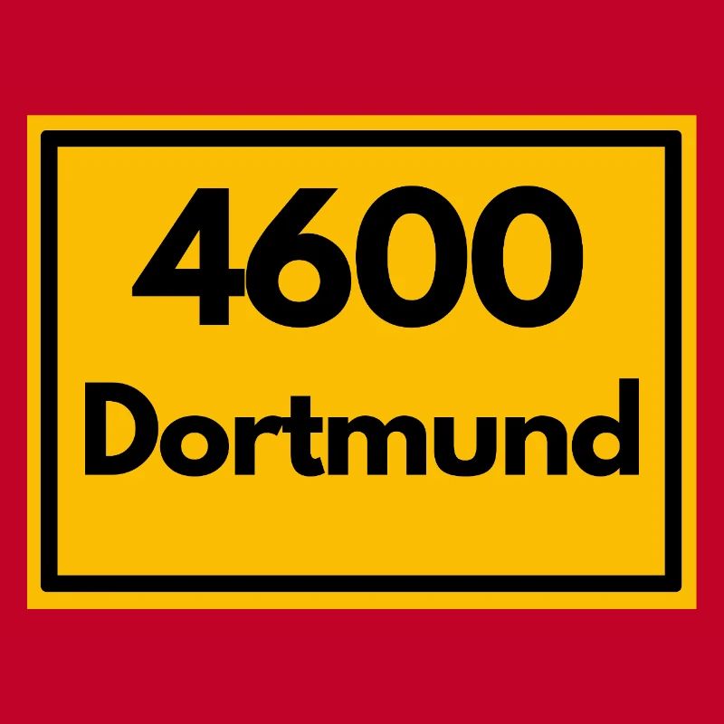 Town sign - then retro old zip code DORTMUND