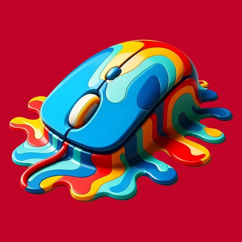 Melting Rainbow Computer Mouse