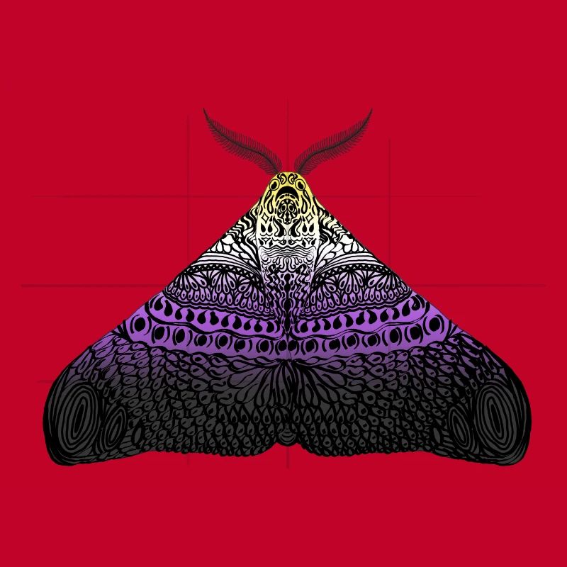 Non Binary Pride Moth Motif A