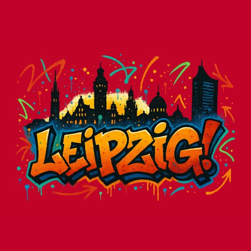 Graffiti Leipzig Skyline