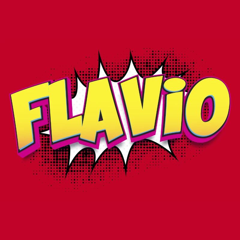 Flavio benutzerdefinierter Name Comic-Stil Pop-Art,
