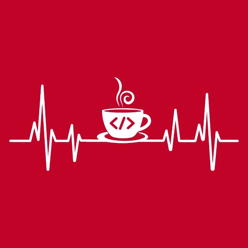 Coffee Coding Heartbeat Coder Developer Nerd Coffe