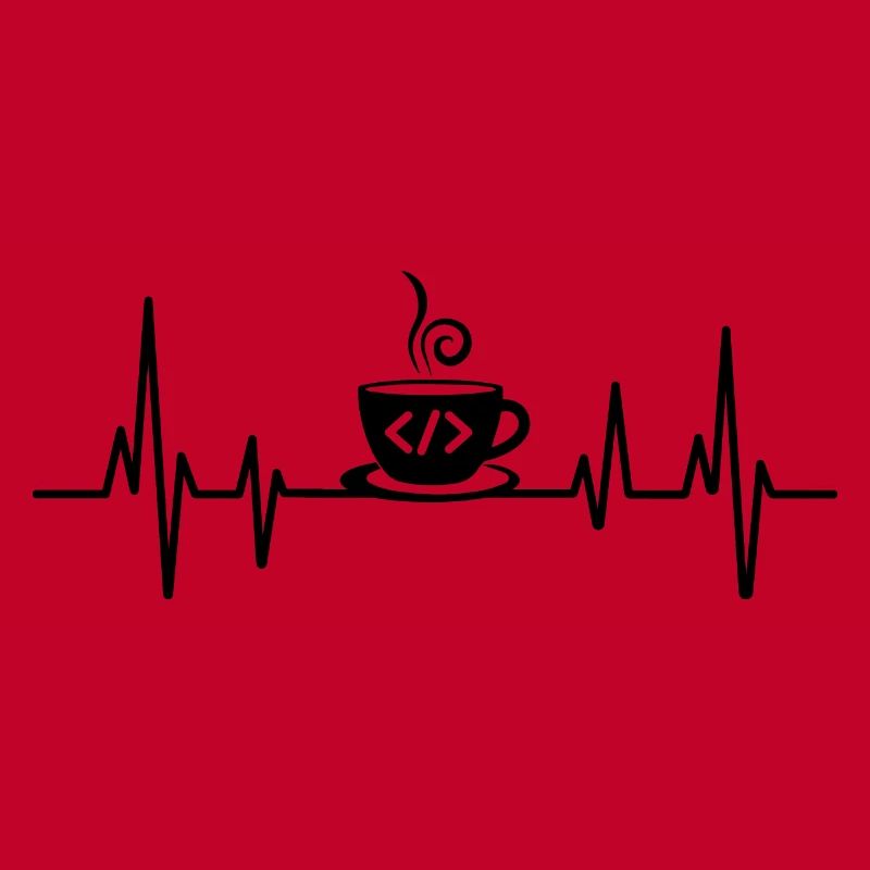 Kaffee-Codierung Heartbeat Coder Entwickler Nerd Coffe