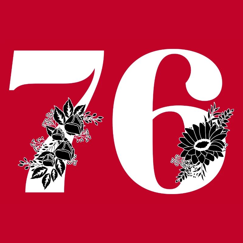 Nummer 76 Schwarze Blumen - 76. Blumengeburtstag