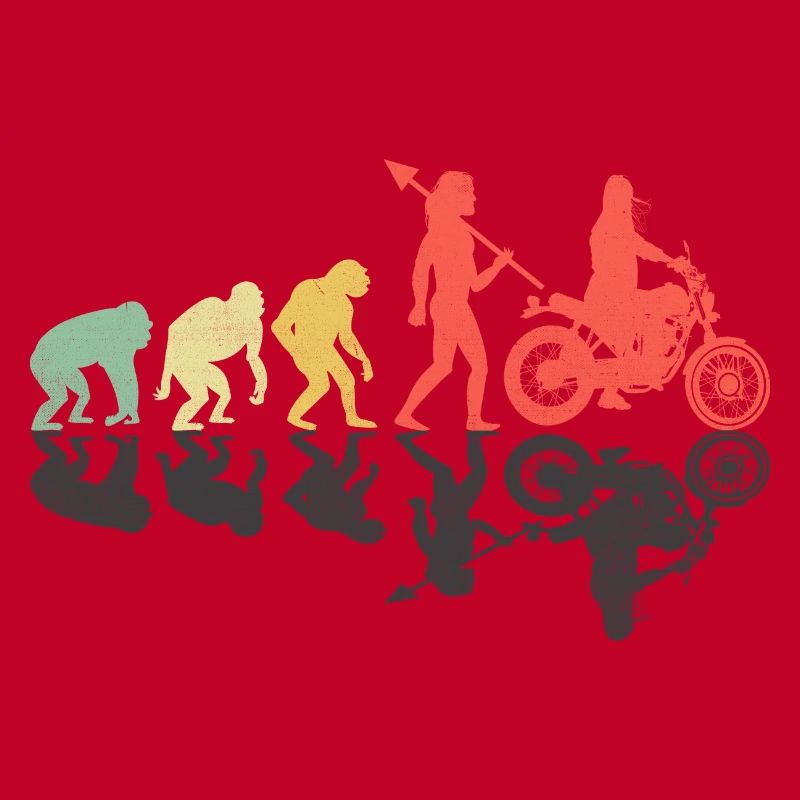 Retro Evolution Motorcycle Biker Mom Motorcyclist