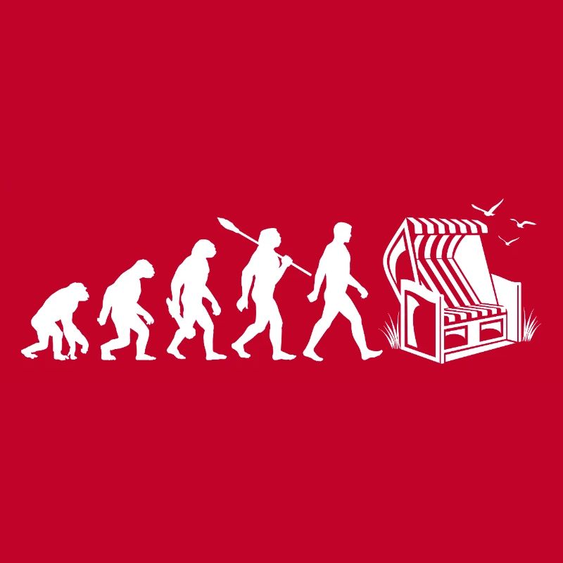 Evolution - Strandkorb - Urlaub - Meer - Möwen