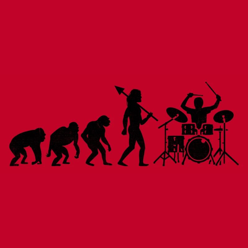 Drummer Evolution Drum Music Lover Drumming Drumme