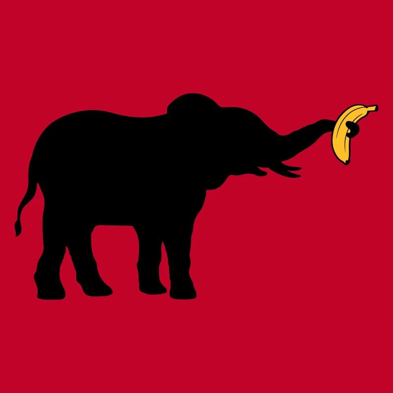 Große Banane Elefant Silhouette
