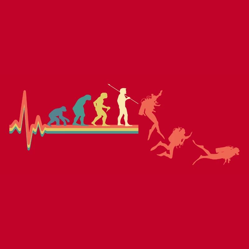 Diver Diving Evolution Retro
