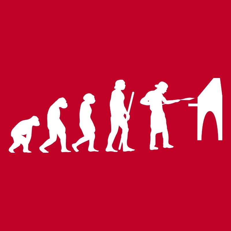 Human Evolution Pizza Delivery Guy Eating Pizza It