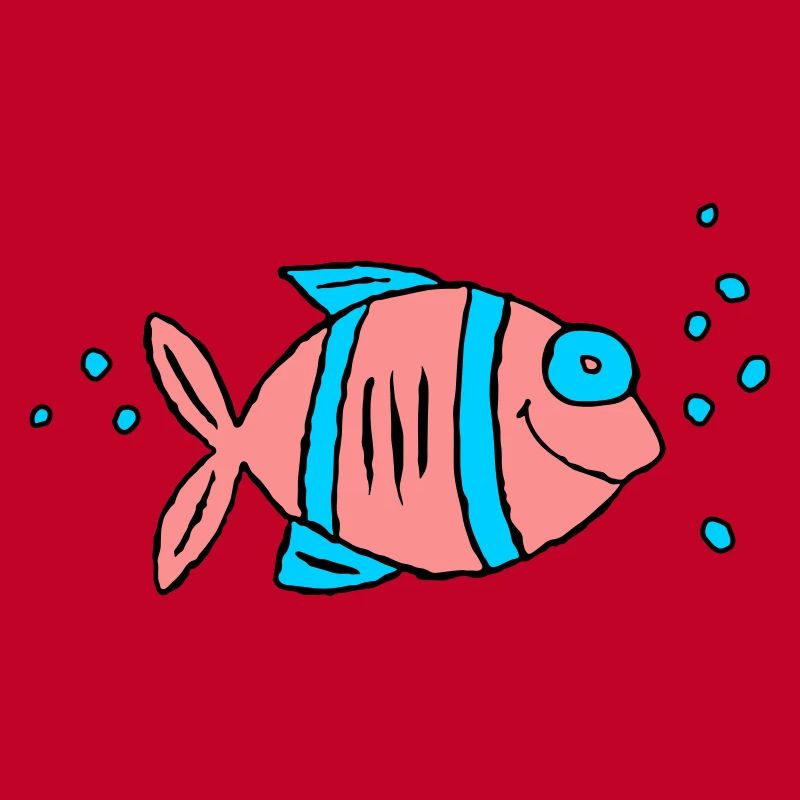 Poisson Cichlide Eau Mer Graffiti Dessin
