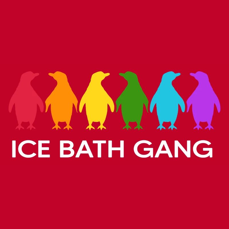 Eisbader Winterschwimmer Pinguin Eisloch Eisbad