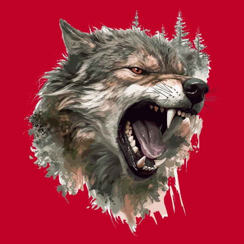 Wolf Wolf Head Scratch Marks Claws Wild Forest Hunter
