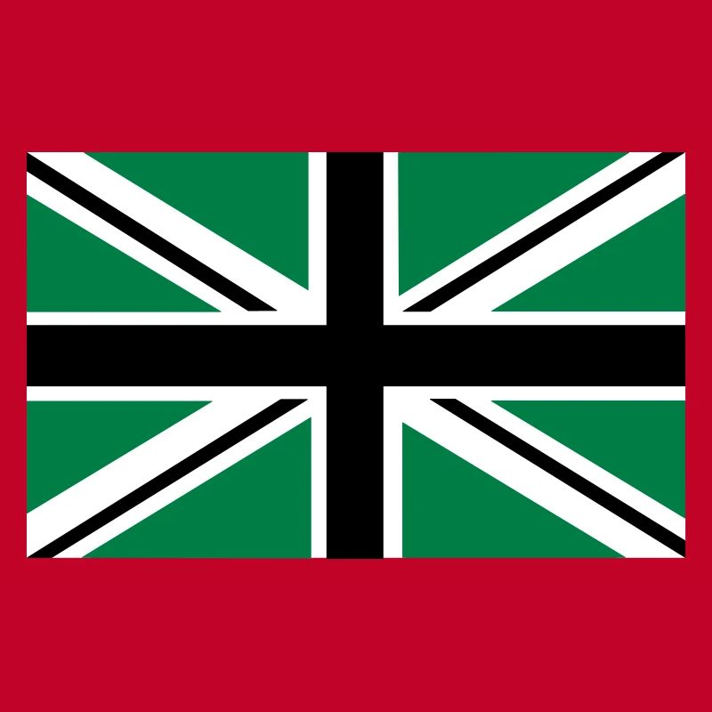 Union Jack | noir-blanc-vert | bannière | drapeau