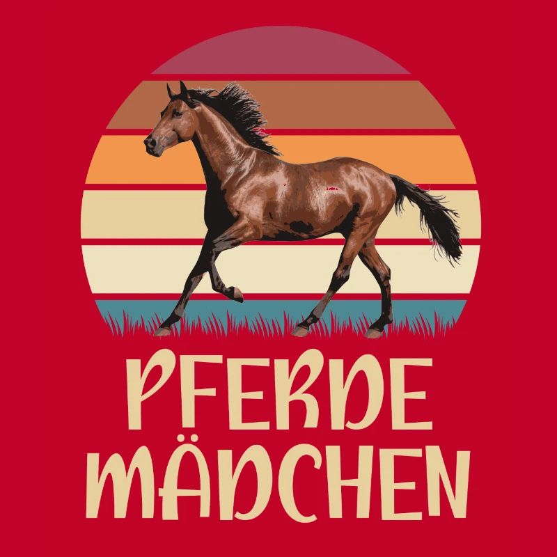 Pferde Mädchen Pferde Retro Design