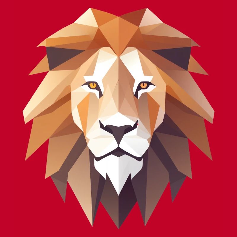 Löwenkopf Low Poly Logo Design